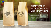 Vana ile Kahve Çekirdeği için Düz Tabanlı Kraft Kağıt Torba Kraft Kağıt Ambalaj